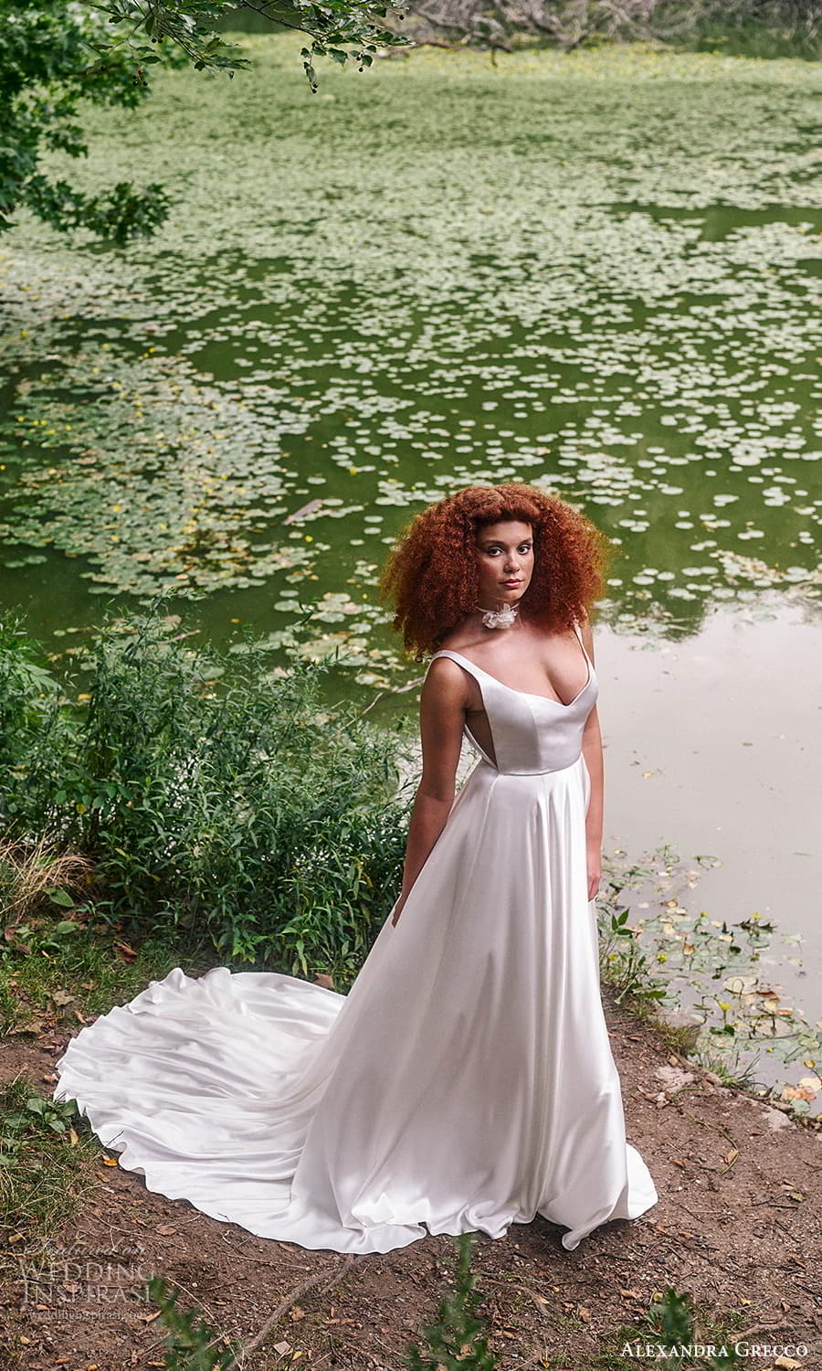 alexandra grecco 2024 bridal sleeveless strap v neckline clean minimalist a line ball gown wedding dress chapel train (24) mv
