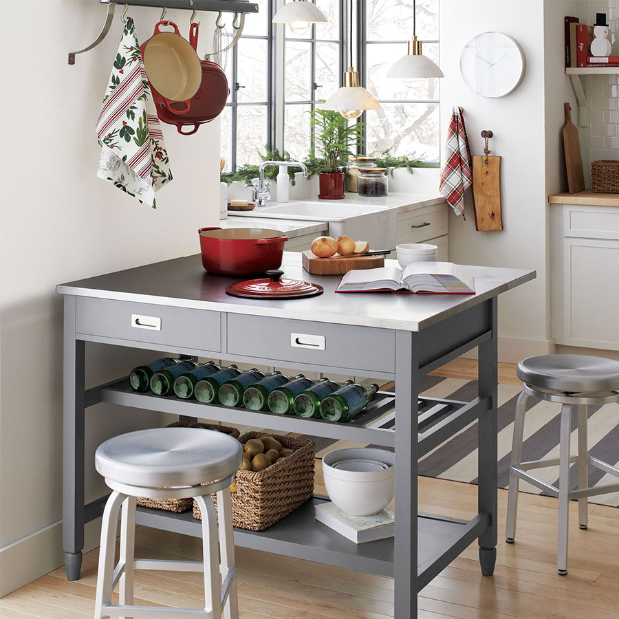 crate and barrel the wedding registry small space entertaining sheridan grey kitchen island