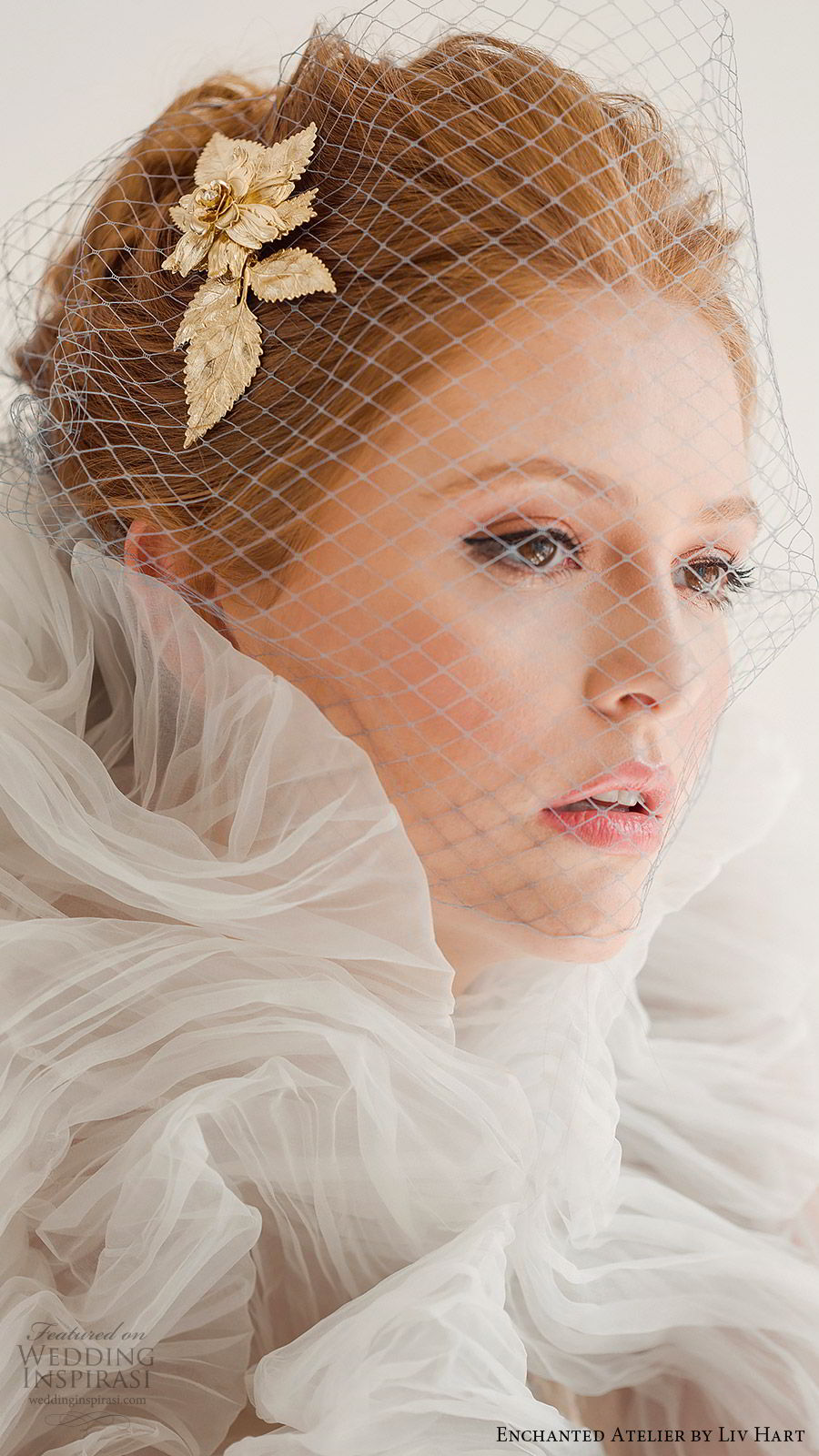 enchanted atelier liv hart fall 2019 accessories gold hairpin birdcage veil (4) zv