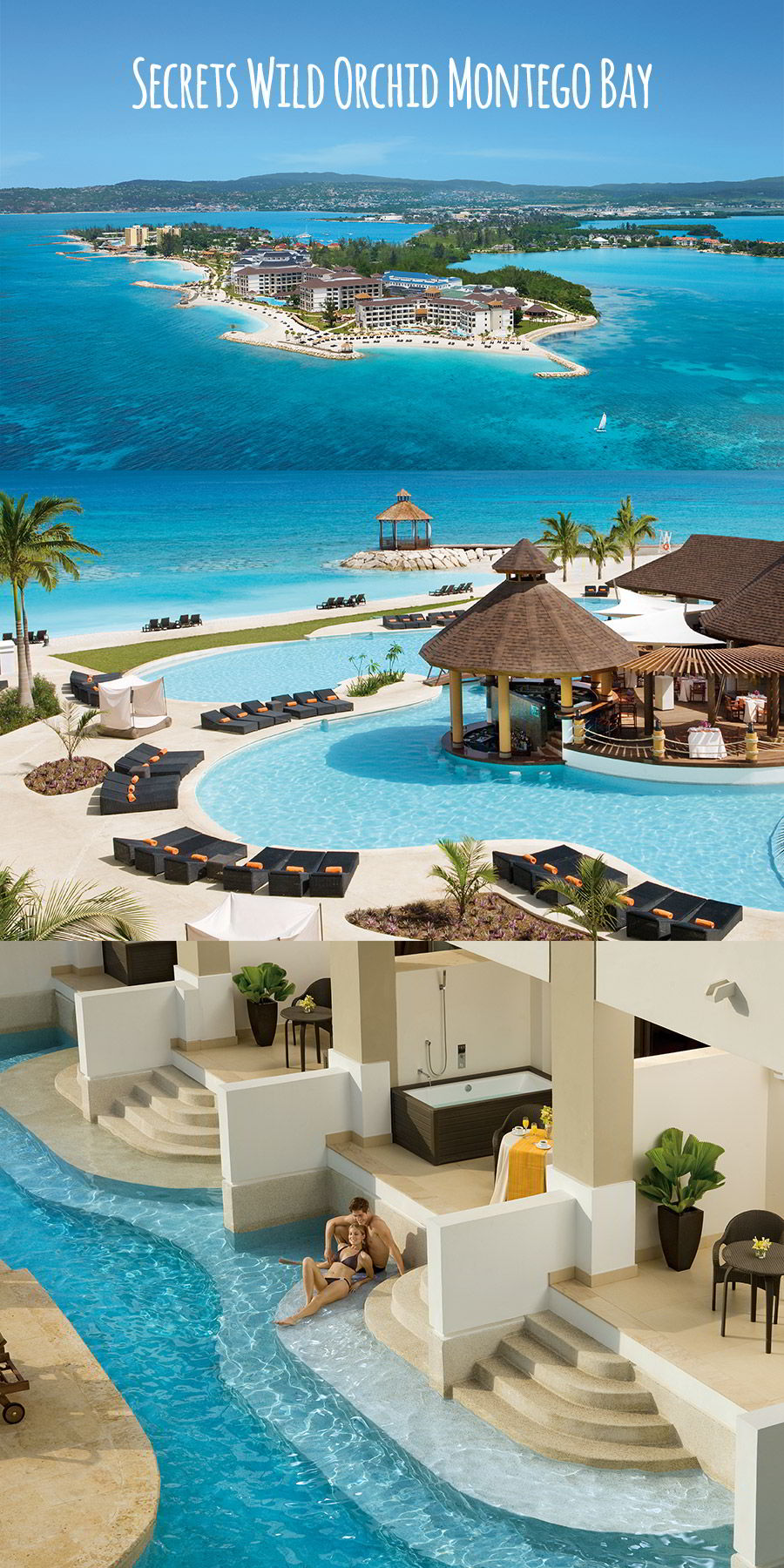 secrets resorts wild orchid montego bay jamaica destination wedding venue honymoon caribbean private island pool swim out suite couple