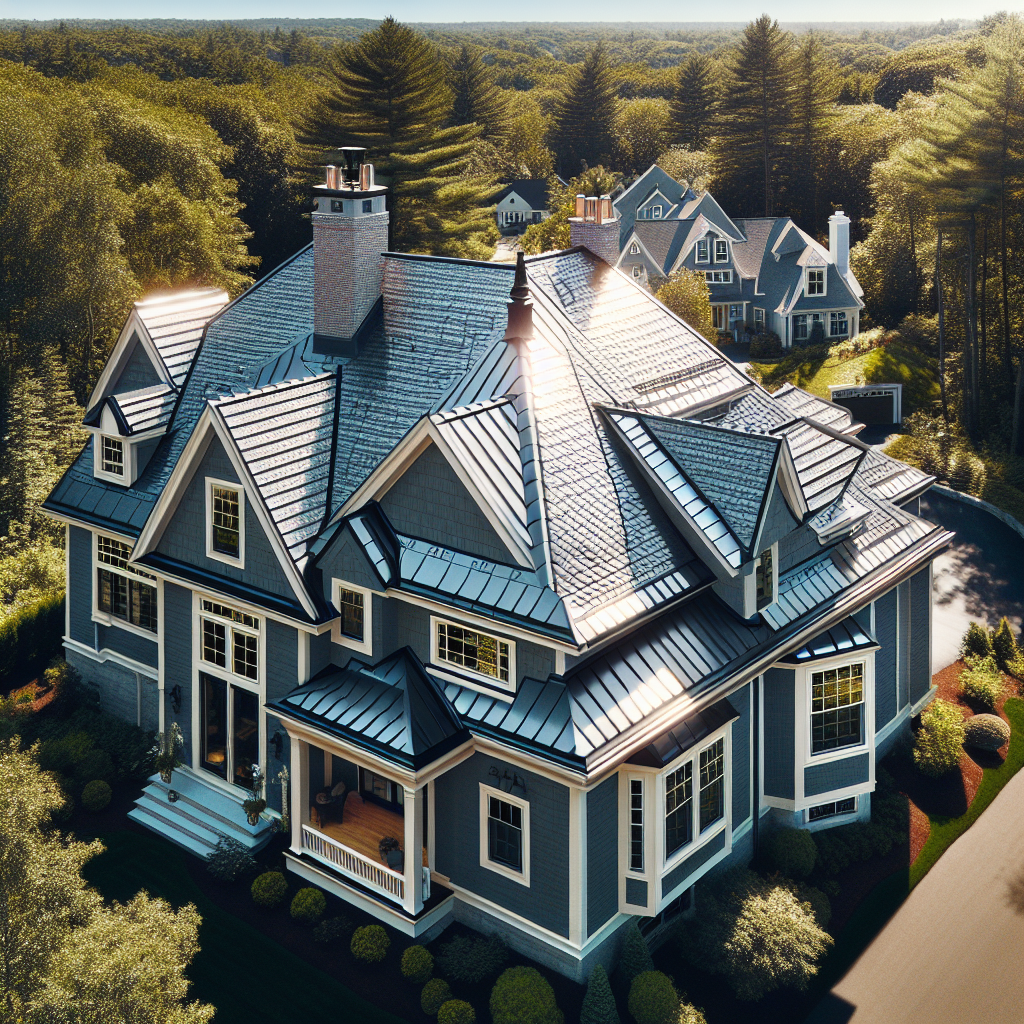 Aerial view of completed roof installation